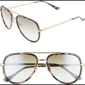 New Quay Australia All In Mini Milky Tortoise Fade Aviator Sunglasses
